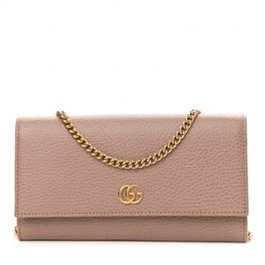 Gucci GG Marmont Leather Wallet with chain